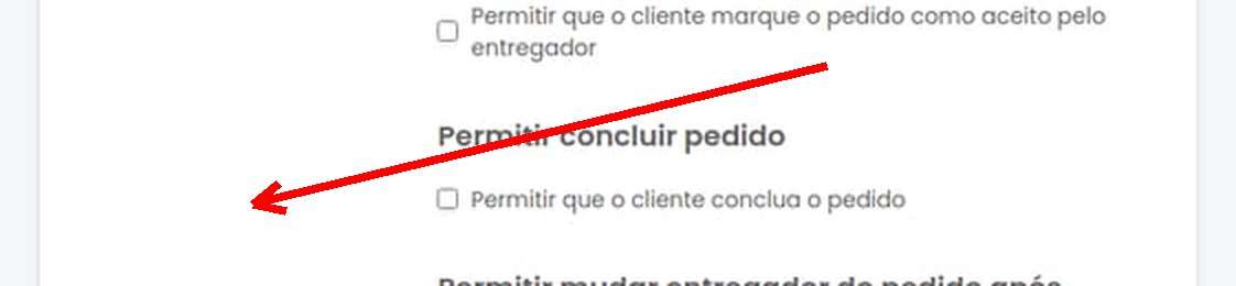 Permissão individual - Permitir concluir pedido