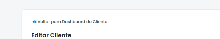 Abas do cadastro do cliente